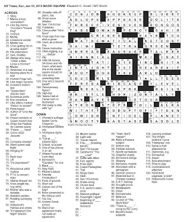Sunday Crossword on From The Ny Times Crossword Puzzle For Sunday Jan 13th 2013 100 Down