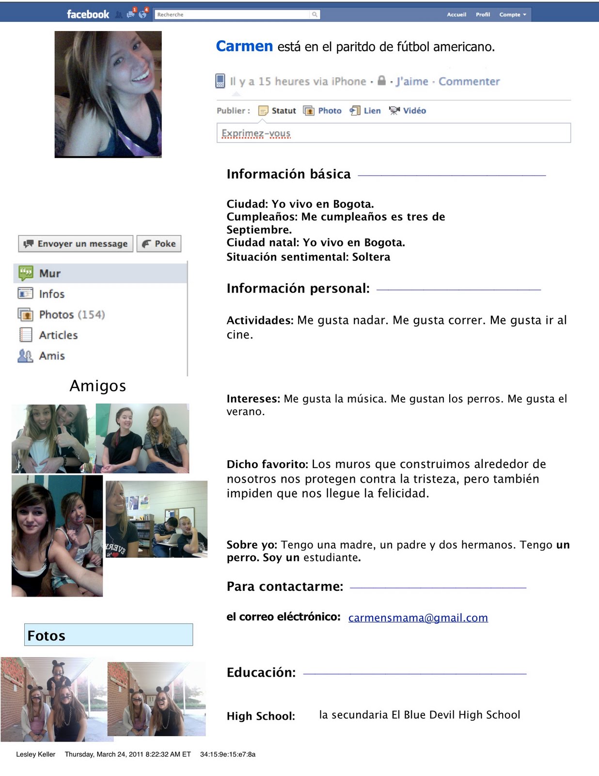 spanish two spring eleven fake facebook profile