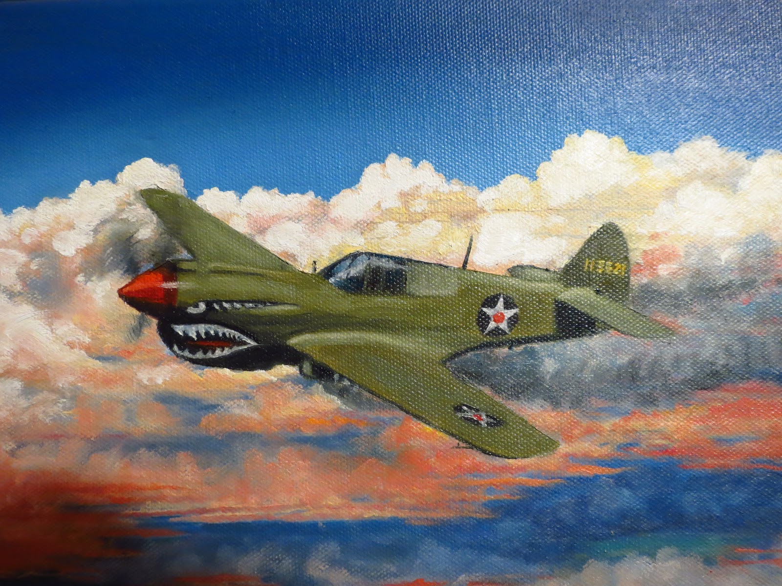 Our Father's World P51 B Mustang WW II plane painting