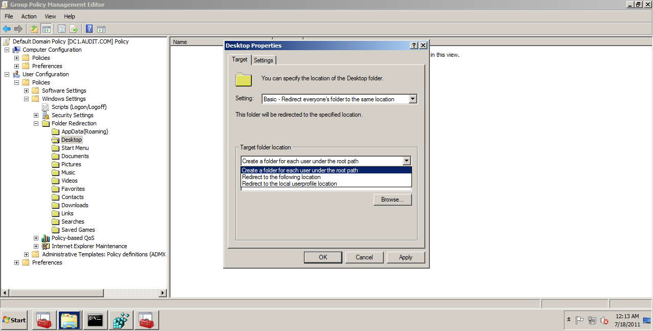 AD Shot Gyan How to Configure Folder Redirection