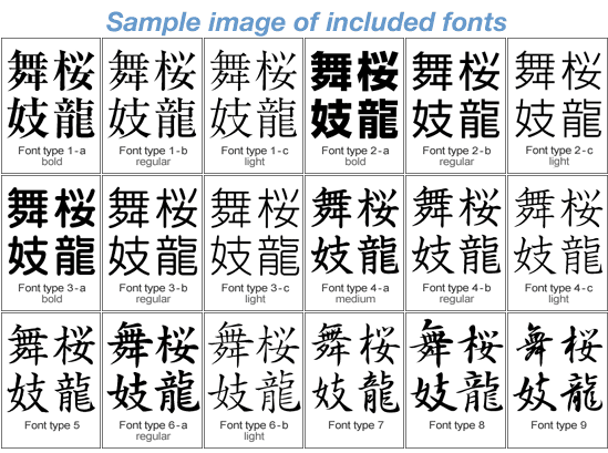 Kanji tattoo font design