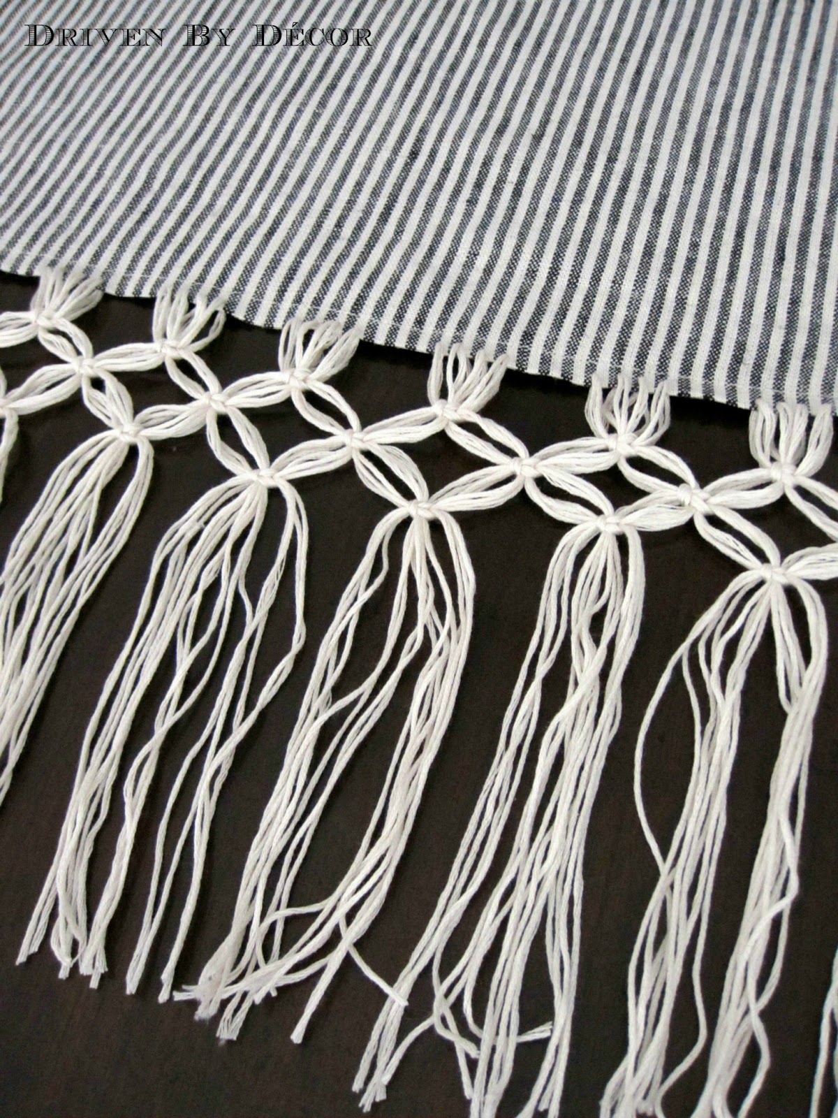 DIY Macrame Fringe Table Runner Driven by Decor