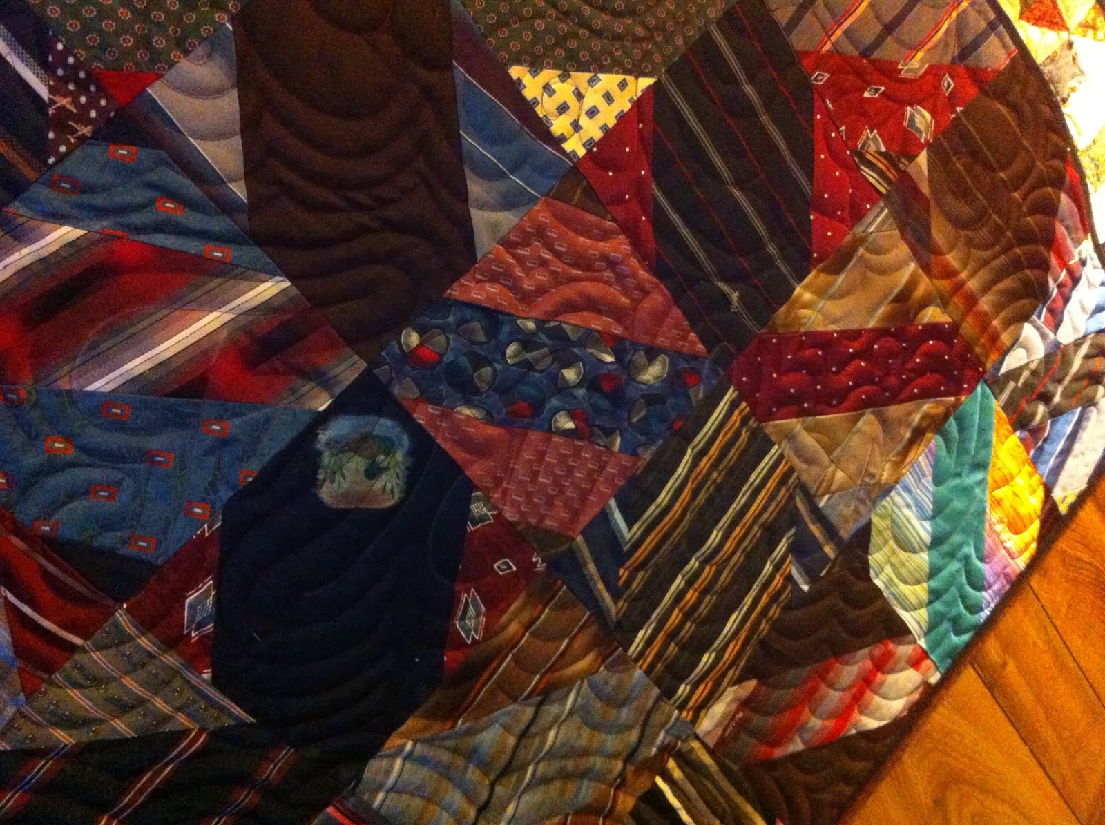 Katie's Quilts and Crafts Quilt made of Silk Neck Ties