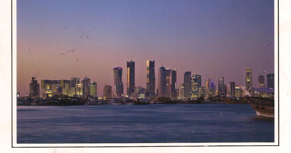 More POSTCARDS & STAMPS QATAR Skyline by Night