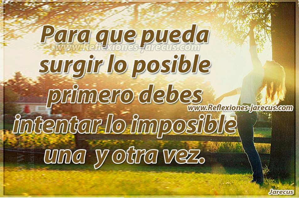 Para que pueda surgir lo posible primero debes intentar lo imposible una y otra vez.