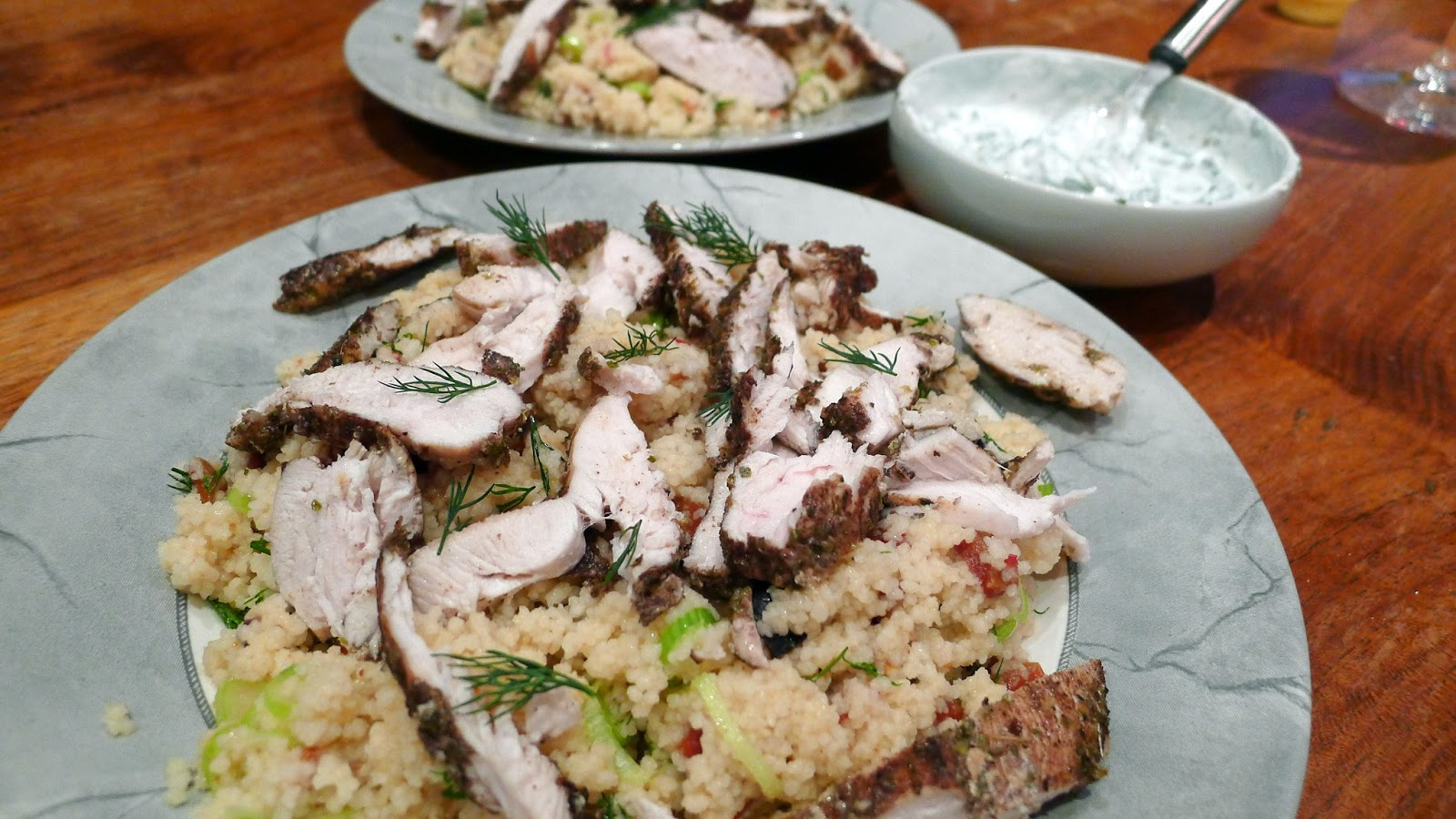 Culinary Adventures in London Greek Chicken with Herby Couscous