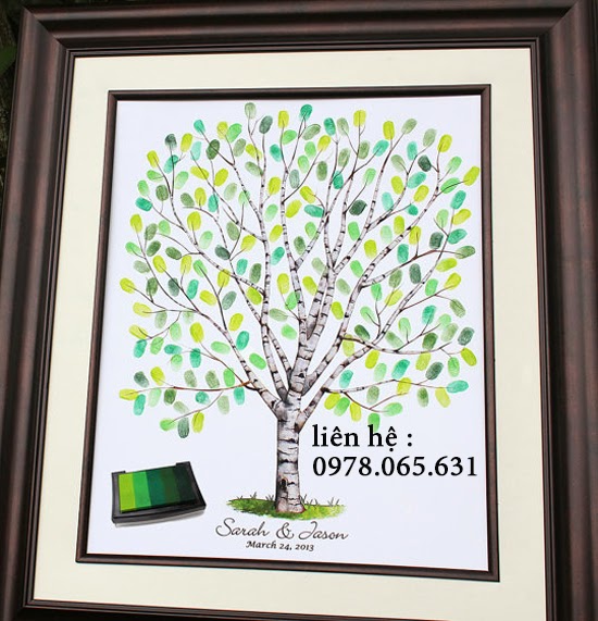 tranh in vân tay tranh in dấu vân tay ngày cưới