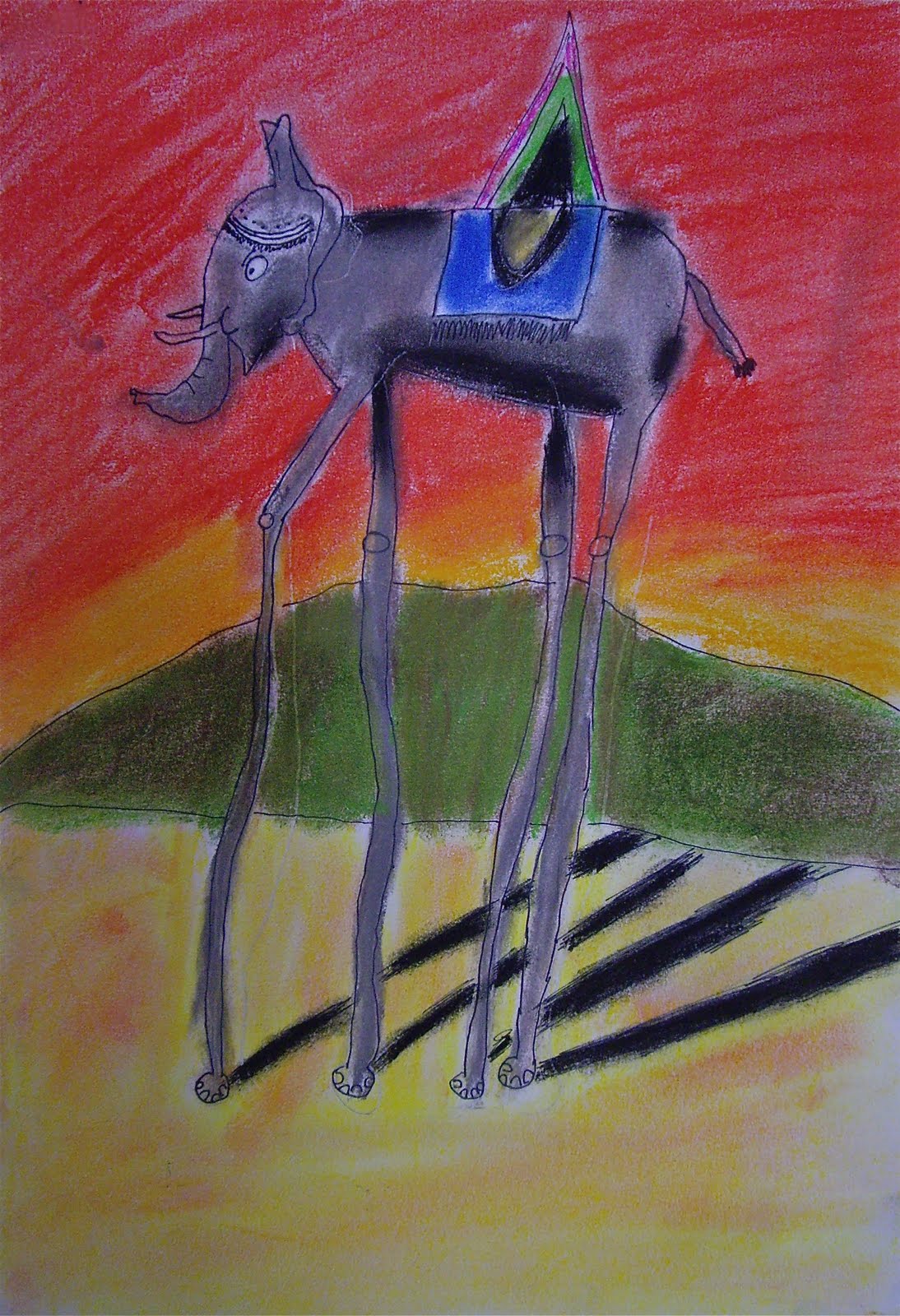 Use Your Coloured Pencils Dali Elephants