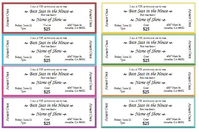 Free Event Ticket Templates For Word