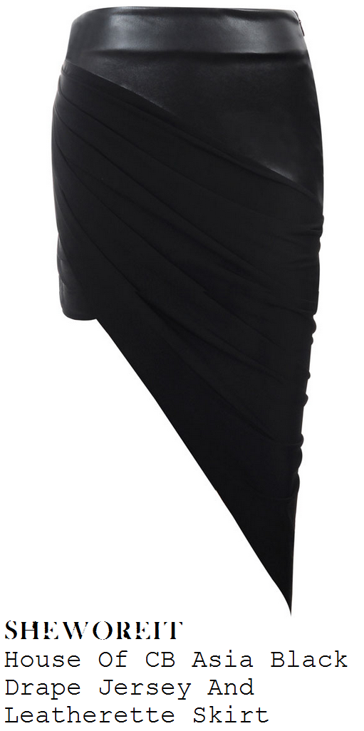 jessica-wright-black-jersey-faux-leather-panel-draped-asymmetric-skirt-las-vegas jessica-wright-black-jersey-faux-leather-panel-draped-asymmetric-skirt-las-vegas