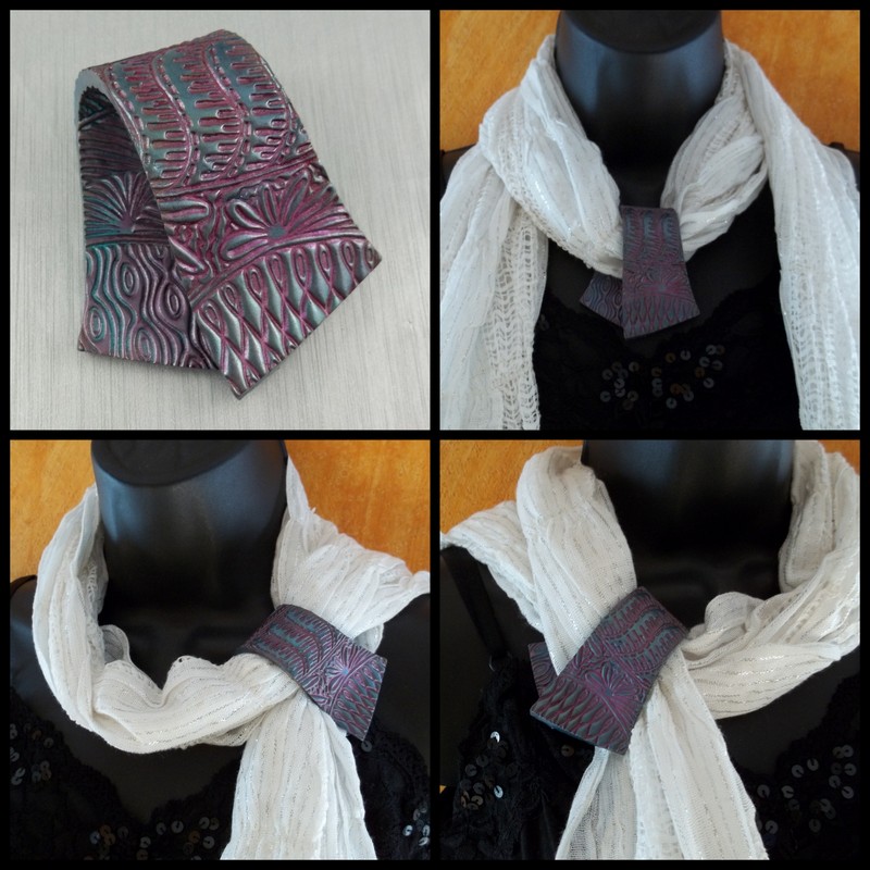 2 Good Claymates Ribbon Style Scarf Pendant