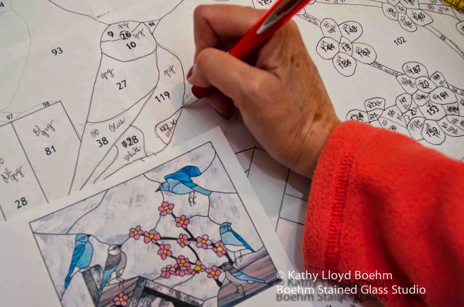 Boehm Stained Glass Blog Mountain Bluebird Stained Glass Window