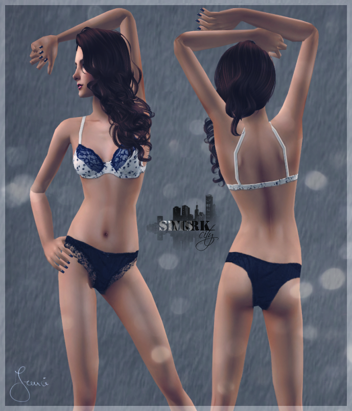  The Sims 2. Женская одежда: нижнее бельё. - Страница 13 18-+Blue+Flower+Underwear