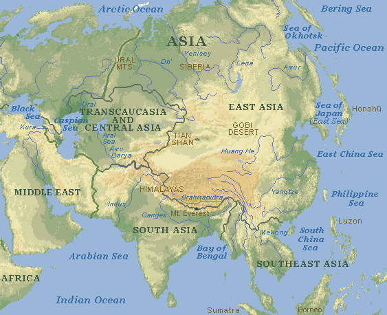 Cercetează Continente Asia