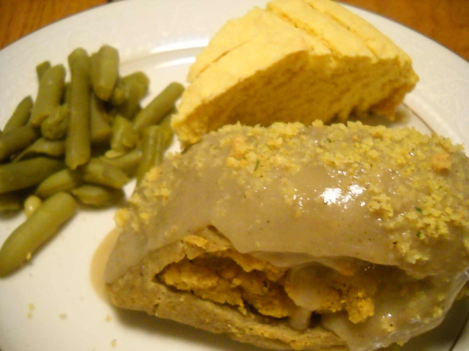 Blessed Vegan Life Cornbread Stuffed Seitan with White Bean Gravy and