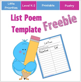 Classroom Freebies: List Poem Template