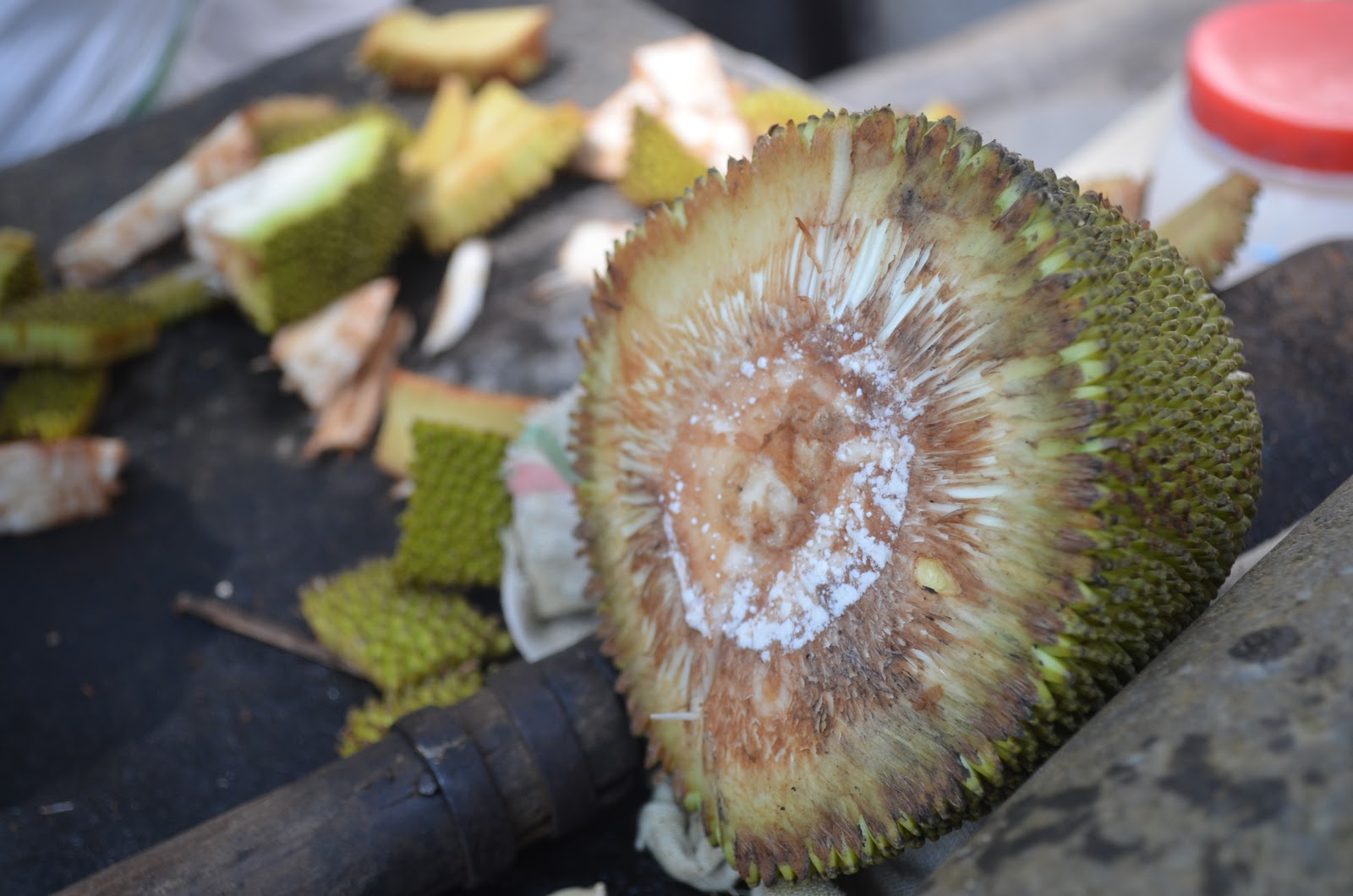 Dishing With Divya Process to clean Tender jackfruit Illustrated by