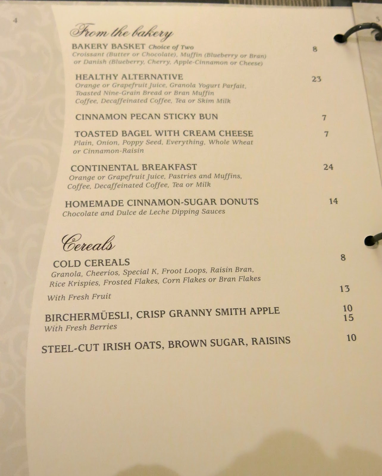 Las Vegas Daze Bellagio Room Service Menu Update On 11 22