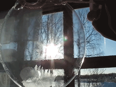 The results look like something out of a fairy tale. - Blowing Bubbles In The Cold Seems Impossible...But The Results Are Incredible The results look like something out of a fairy tale. - Blowing Bubbles In The Cold Seems Impossible...But The Results Are Incredible