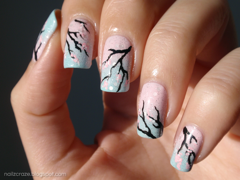 sakura nail art design