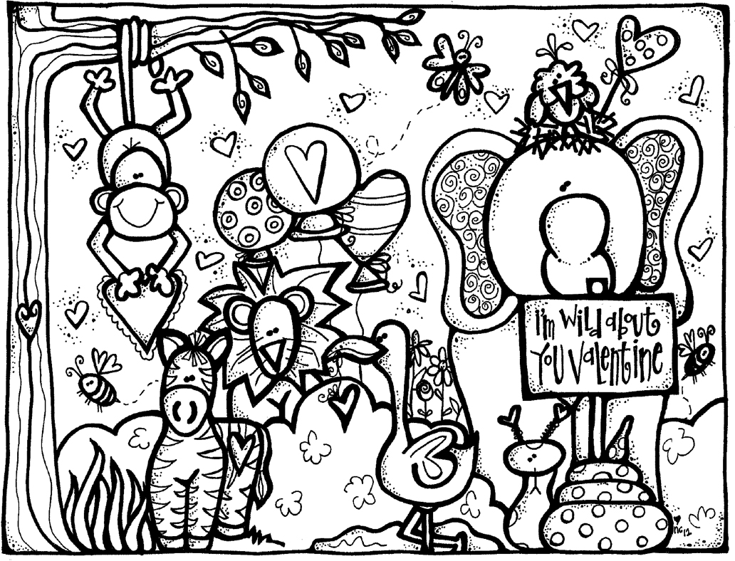 MelonHeadz: Valentine's Day coloring page