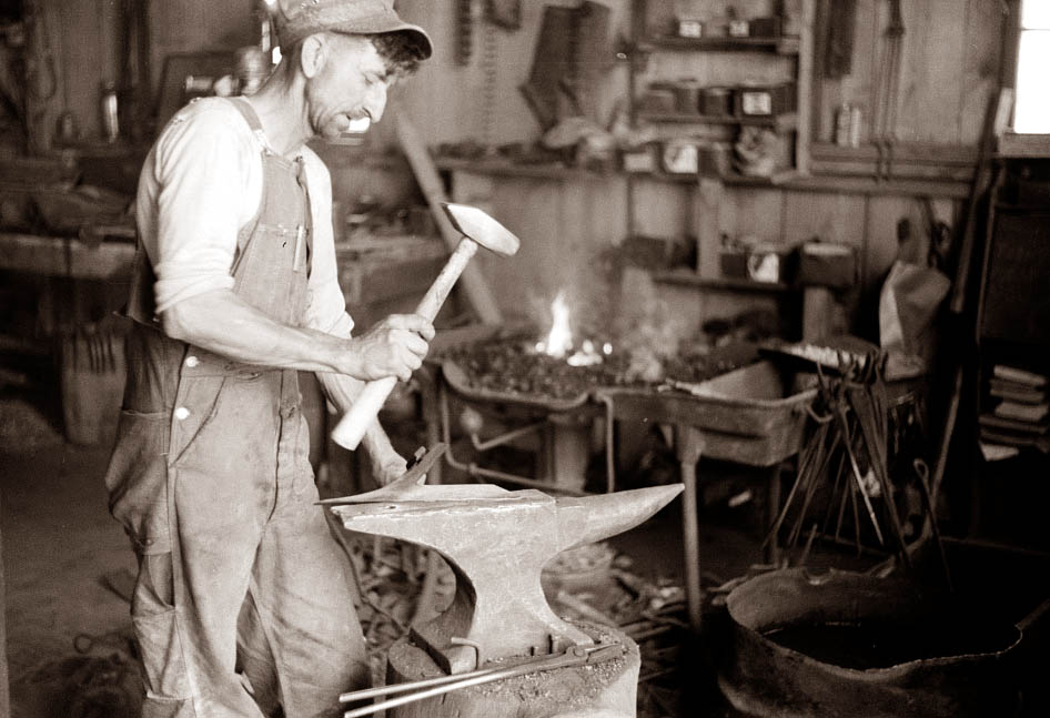 Old Picture of the Day Blacksmith at Anvil
