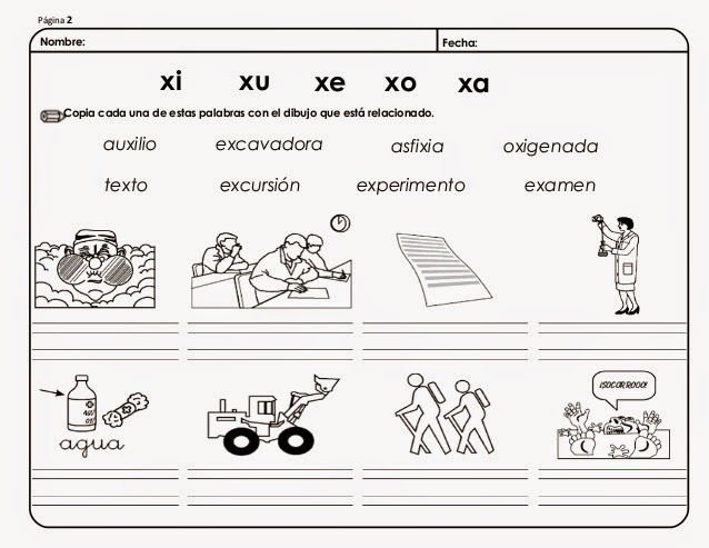 Palabras w español para niños.
