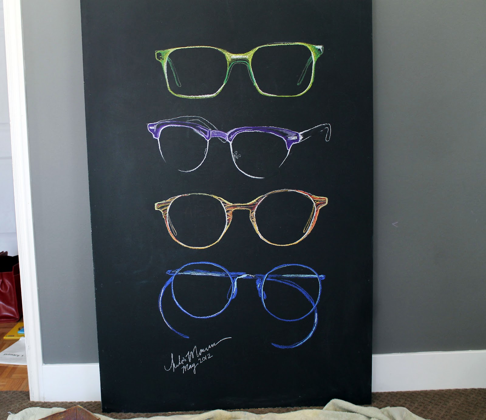 May 2012 Chalkboard Drawing - Chris Loves Julia