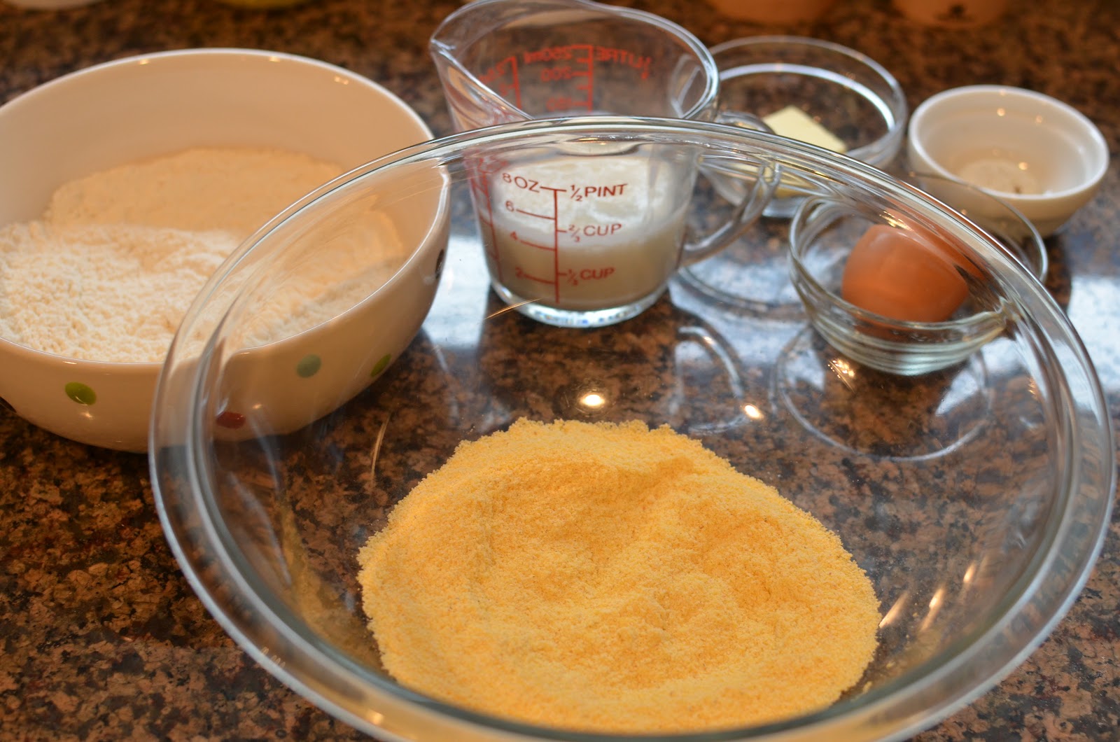 Playing with Flour Cornmeal griddle cakes (pancakes)