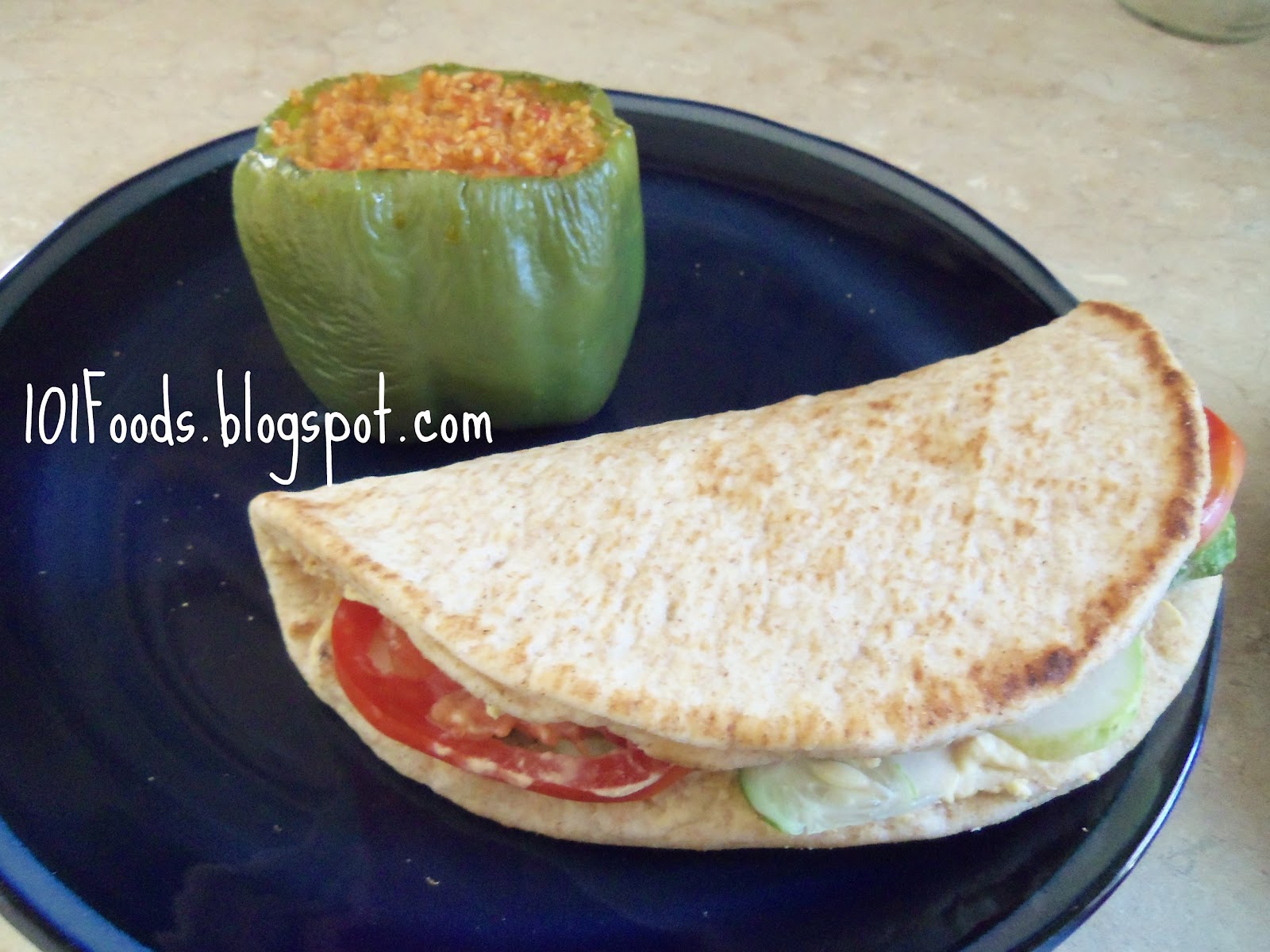 101 Foods Quinoa Stuffed Pepper and Pita