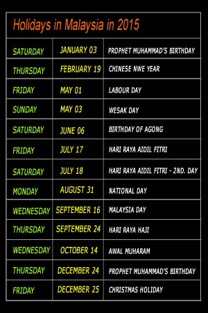 PEAK SEASON CALENDAR 2015