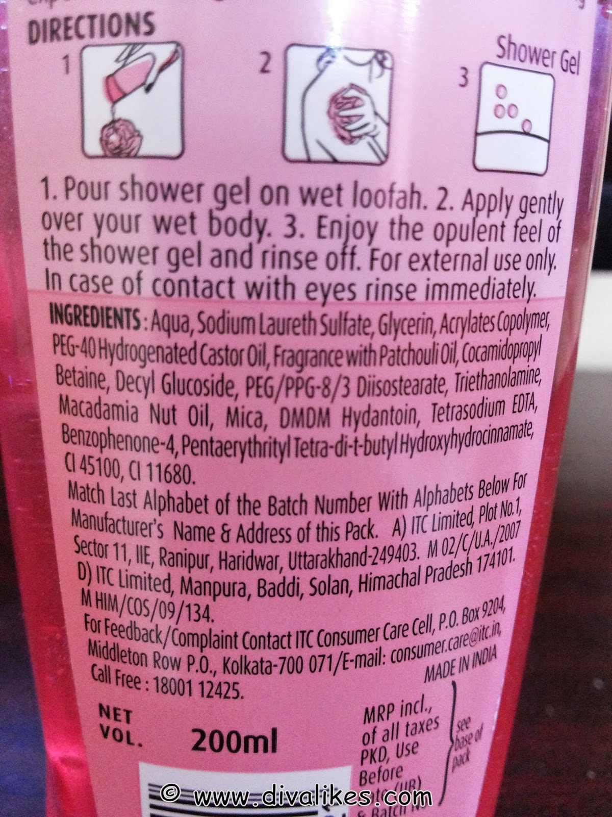 Fiama Di Wills Patchouli and Macadamia Shower Gel Review Diva Likes