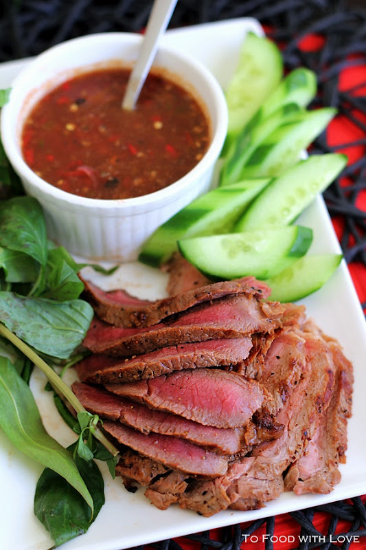 To Food with Love Thaistyle Grilled Beef with Charred Tomato and
