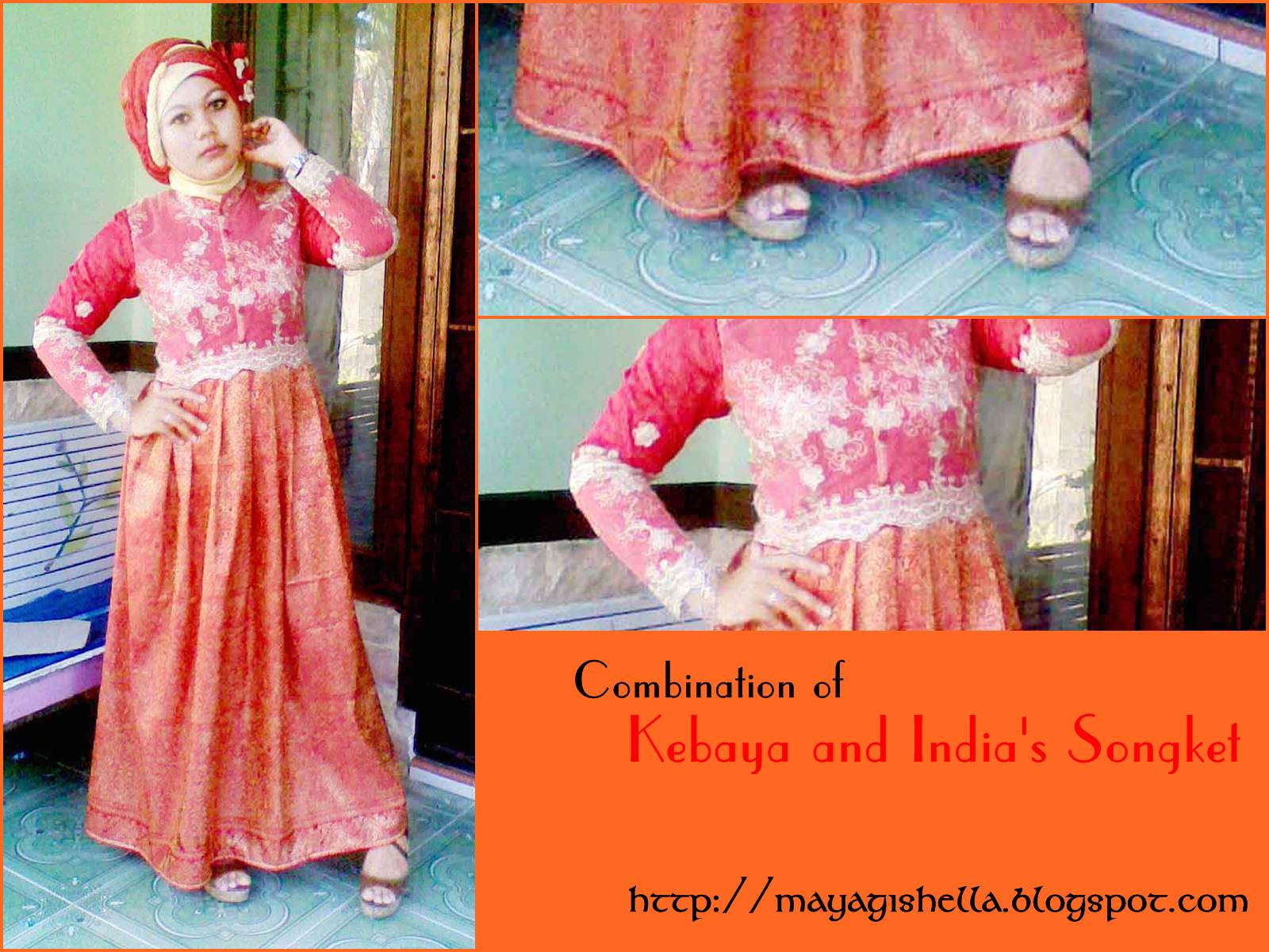 model kebaya kombinasi warna cerah