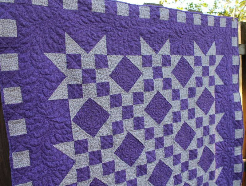 Quilted Delights Purple Quilt Finished