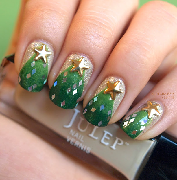 christmas tree manicure nail polish