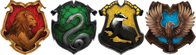 Gli stemmi delle 4 Case in Pottermore