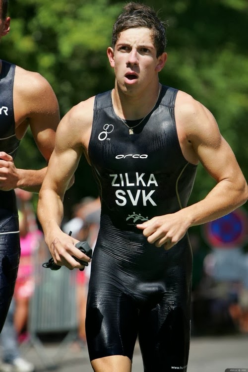 Male Athletes World Slovakian triathlete Patrik Zilka running