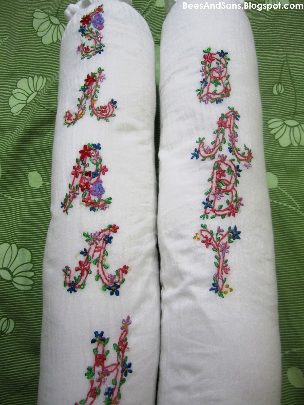 embroidered baby pillow