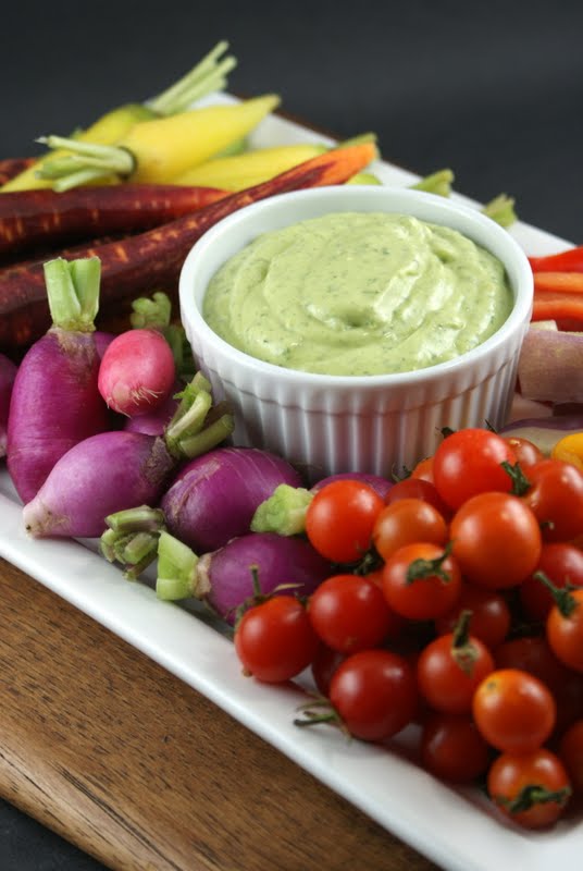 Authentic Suburban Gourmet Crudités with Green Goddess Dip