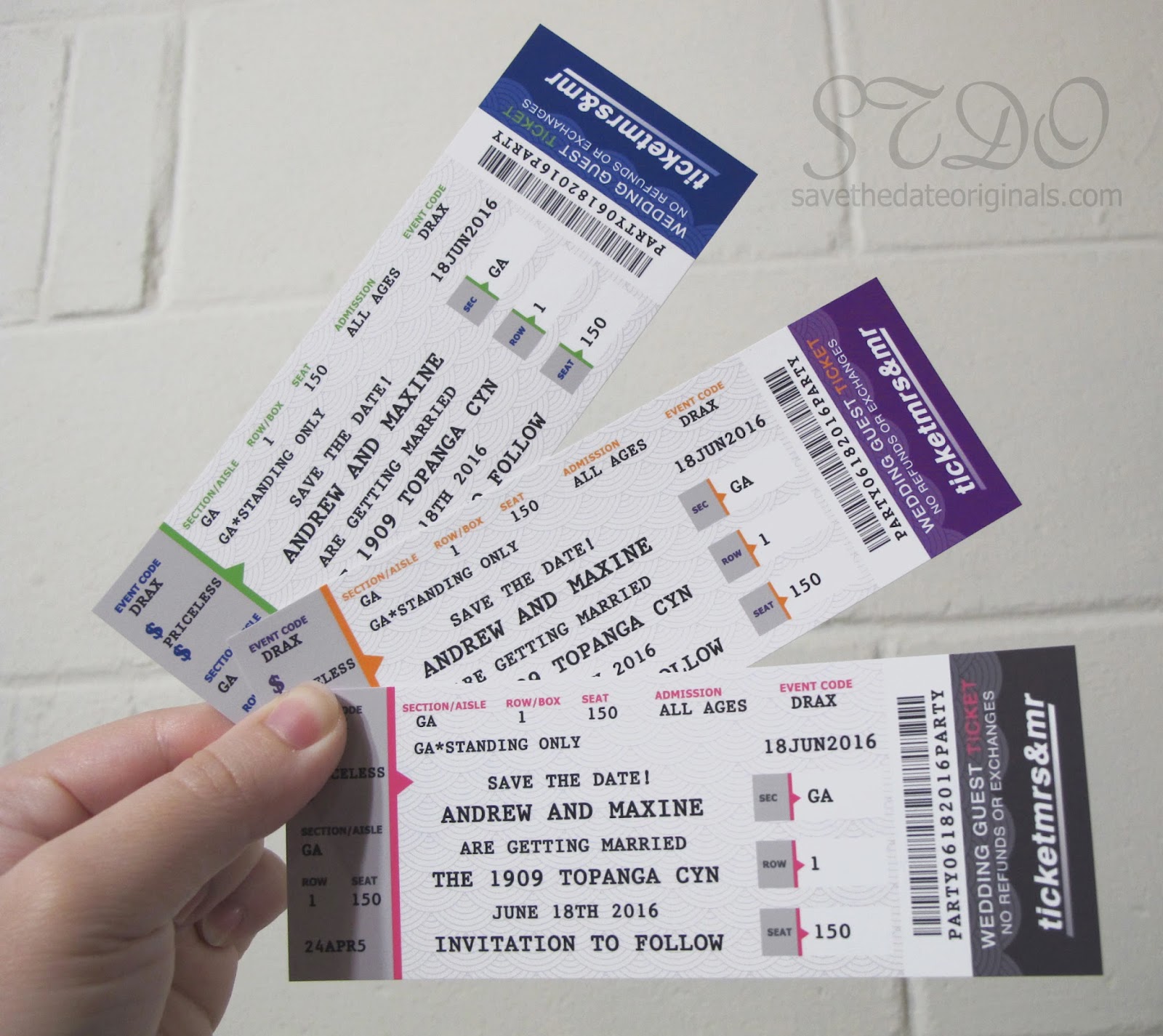 Save the Date Originals: Ticketmaster Save the Date Magnets