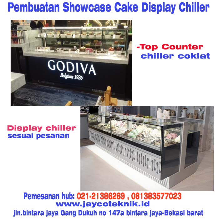 pembuatan showcase cake display chiller