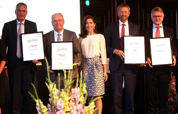 Crown Princess Mary of Denmark attended the award ceremony of the CSR Priser for social responsible entrepreneurship at the Exchange building