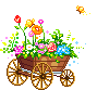 carrinho com flores.