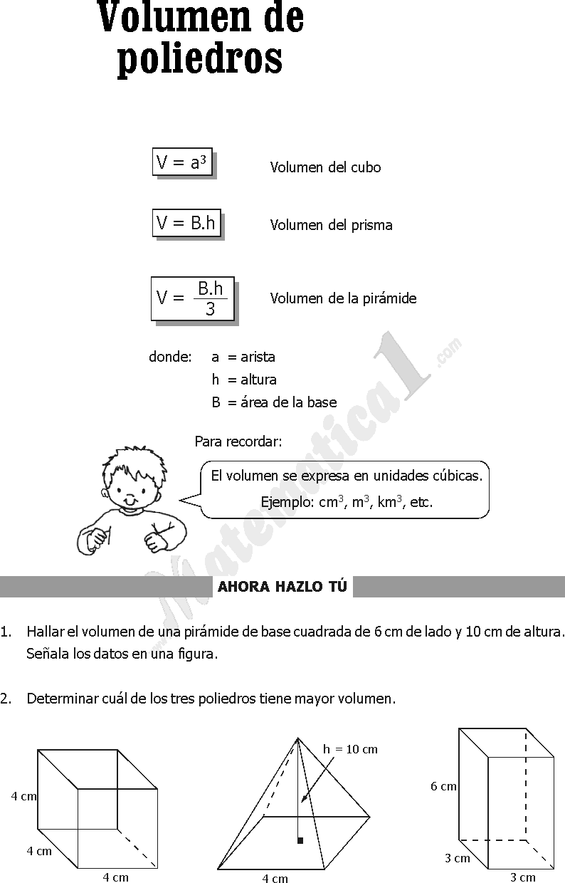 EJERCICIOS GEOMETRIA VOLUMEN ejercicios geometria volumen: