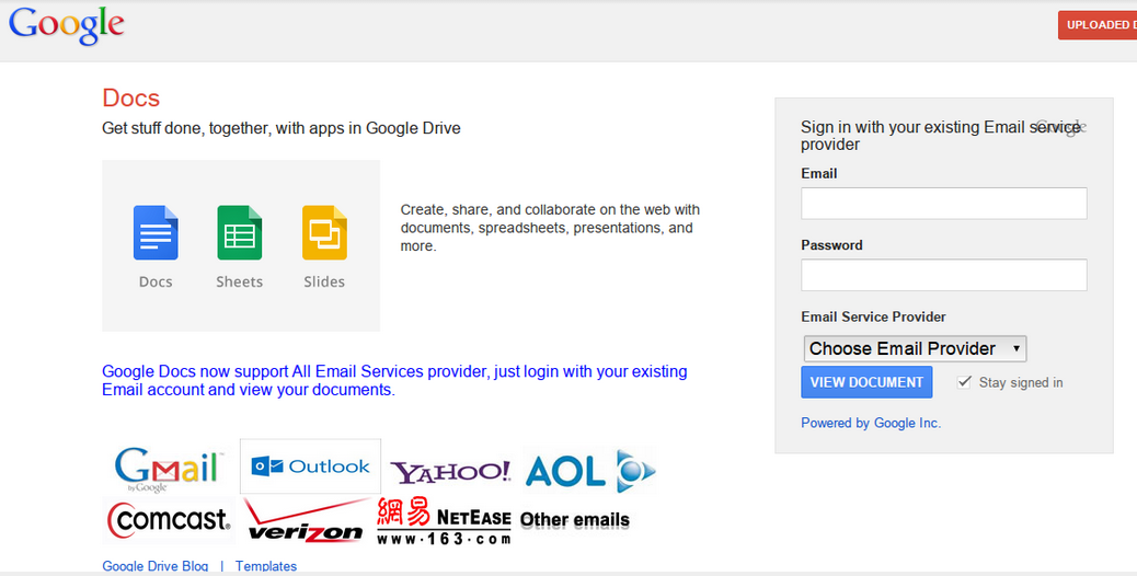Schermata di accesso a Gmail.