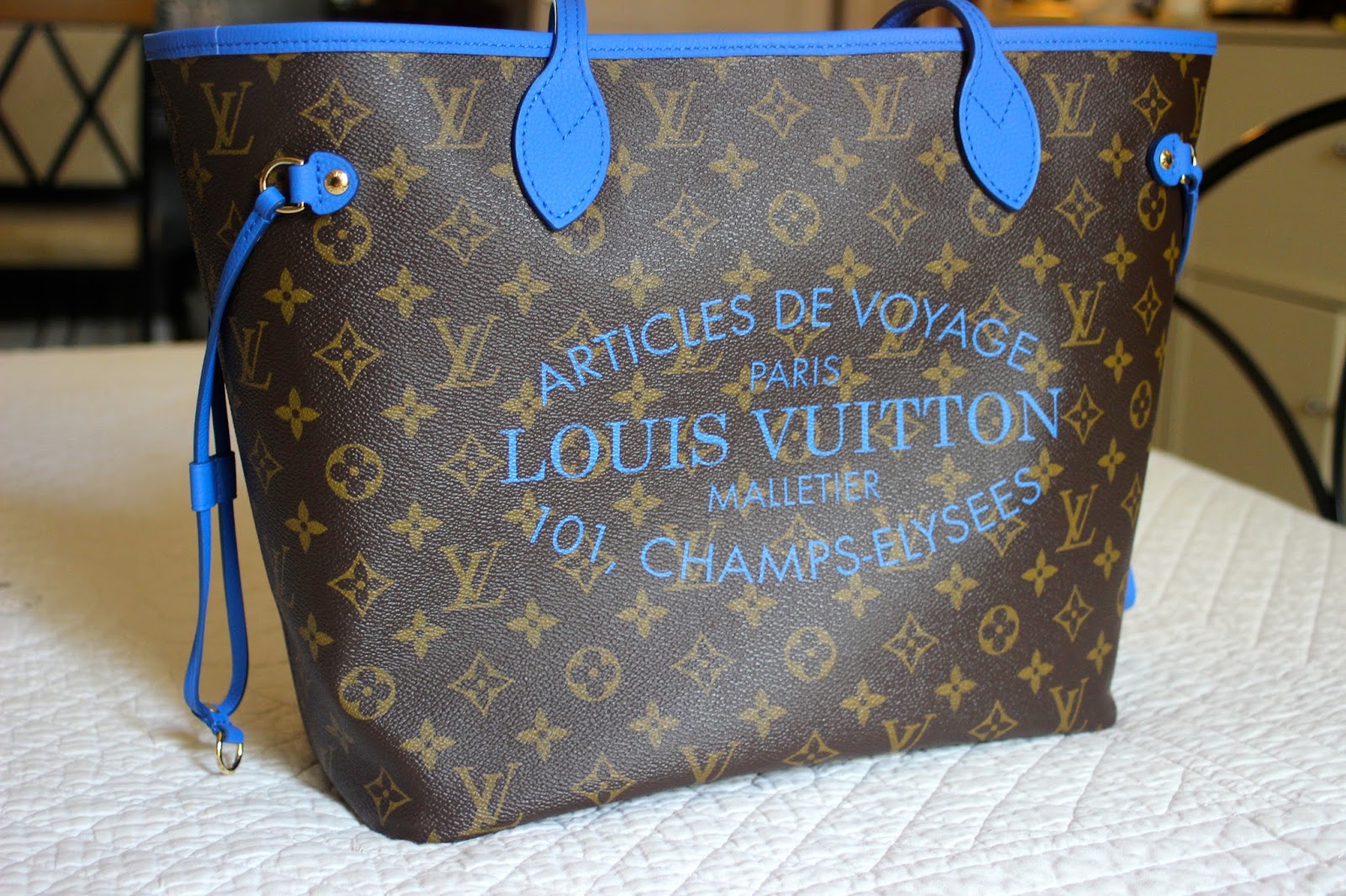 Louis Vuitton Ikat Neverfull MM in Grand Bleu - Domesticated Me