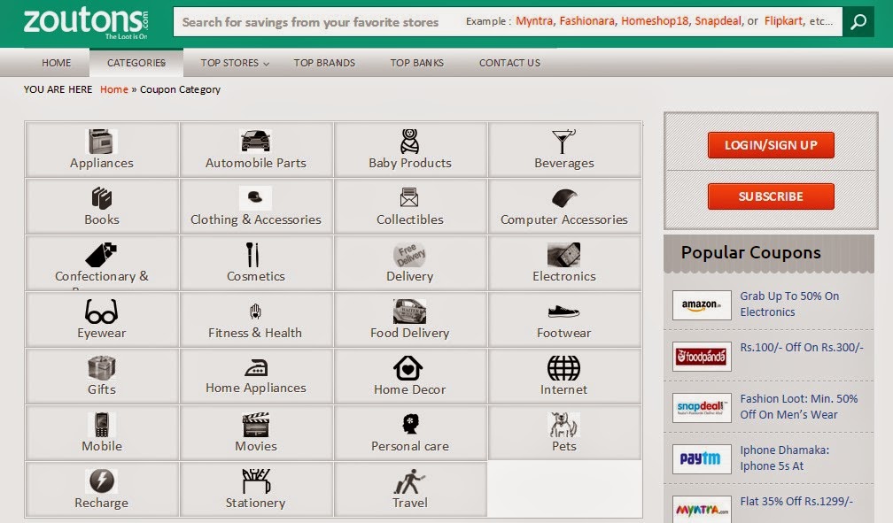 8 basic coupon categories