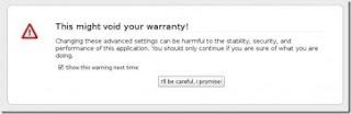 firefox config warning