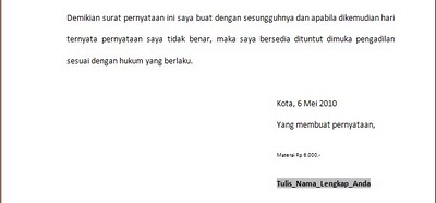 contoh surat pernyataan lamaran kerja yang benar contoh surat pernyataan lamaran kerja yang benar